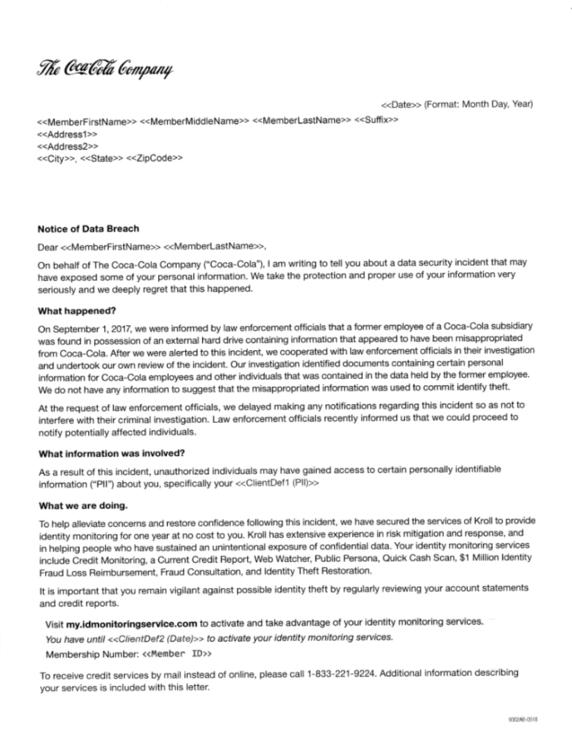 又是内鬼！可口可乐承认 8000 名员工的个人信息被泄漏