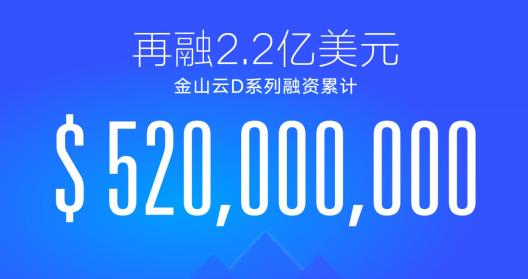 再融2.2亿，金山云D系列融资累计达5.2亿美元