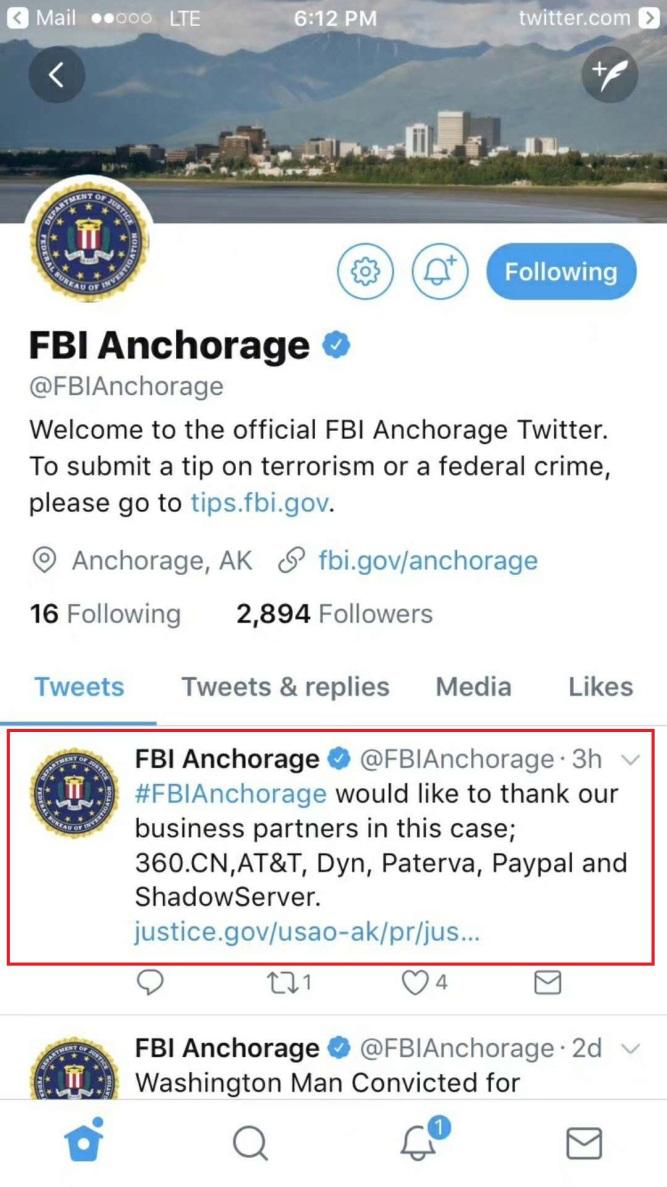 史上最强僵尸网络 Mirai 真凶被抓,FBI 向这些公司致谢