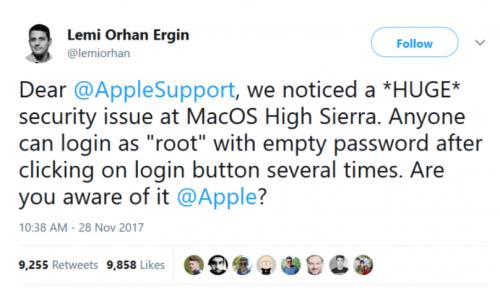 除了无需密码即可解锁电脑，macOS 又出了文件共享问题