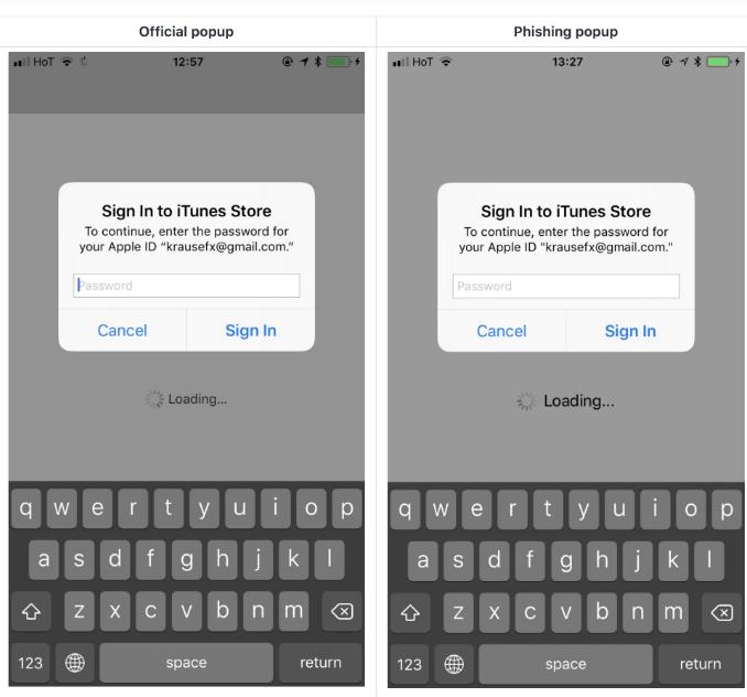 这里有两个iOS弹窗，你能看出哪个是用来钓鱼的么？