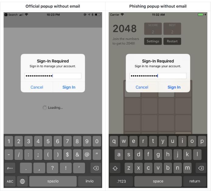 这里有两个iOS弹窗，你能看出哪个是用来钓鱼的么？
