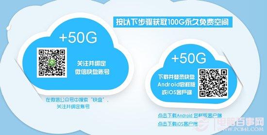 网盘不够用?小编来告诉你如何获得100G网盘