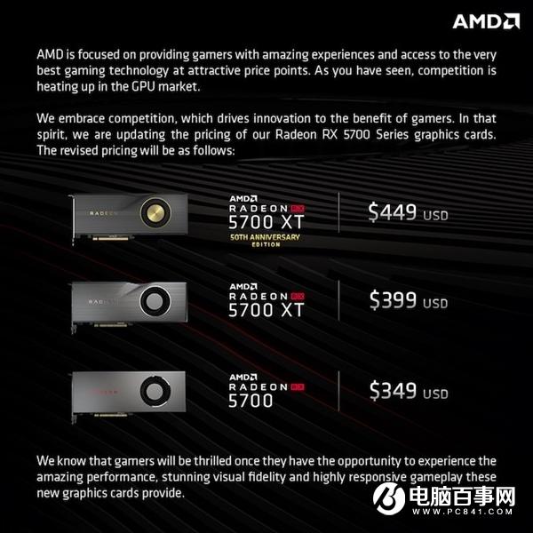 AMD RX 5700显卡最新售价曝光：349美元起？