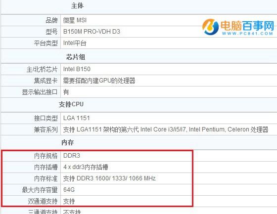 B150主板支持DDR4内存吗？