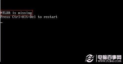 ntrl is missing press alt+ctrl+del resset黑屏怎么办？
