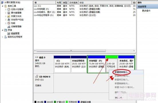 Win7怎么给硬盘分区 Win7硬盘分区教程