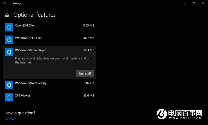 微软Windows 10 20H1&ldquo;可选功能&rdquo;设置页面新变