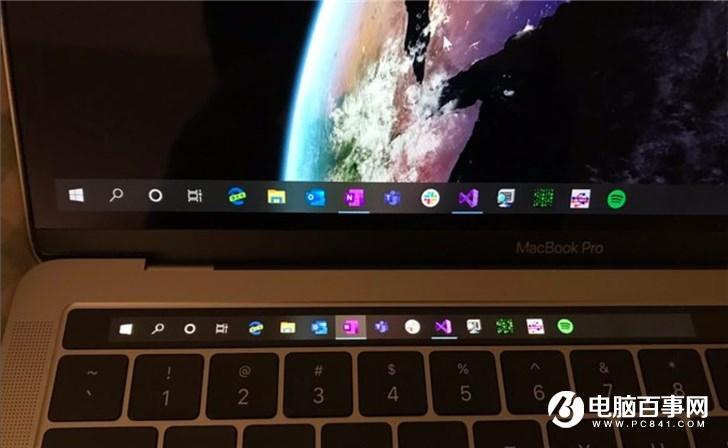 第三方开发者出手,苹果MacBook Pro Touch Bar用上Windows 10任务栏