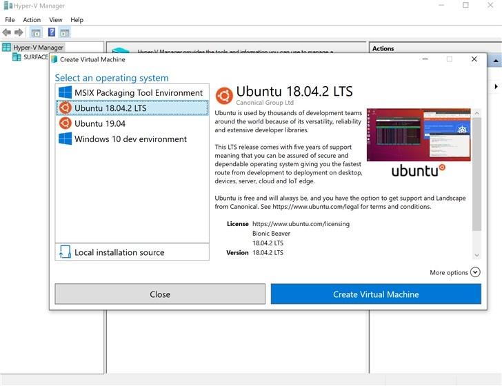 微软推Hyper-V管理器，Windows 10安装Ubuntu更简单