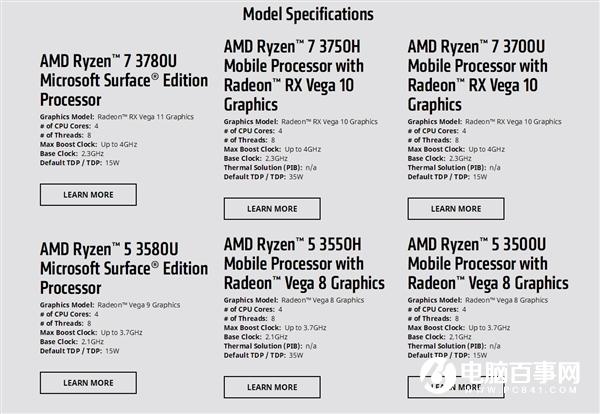 AMD公布微软Surface Laptop 3定制版锐龙：最强15W处理器、集成Vega11