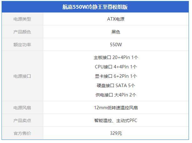 航嘉550W冷静王至尊版怎么样 航嘉550W冷静王至尊版评测