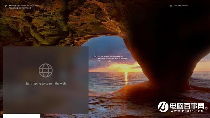 微软正测试Windows 10锁屏搜索框:流畅设计模糊特效
