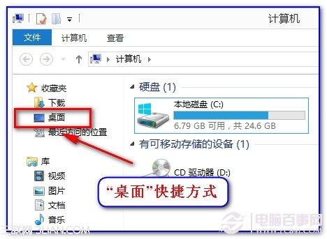 win7资源管理器左栏“桌面”丢失恢复方法