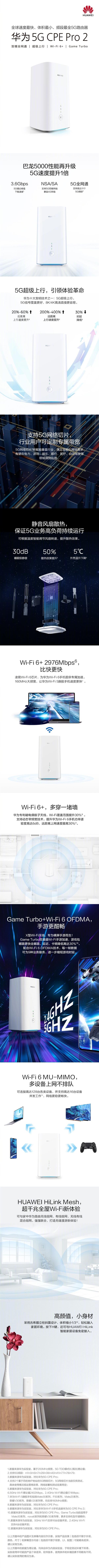 Wi-Fi 6+加持 一图了解华为5G CPE Pro 2:速度最快/频段最全5G路由器