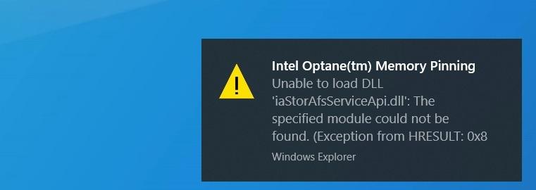 Win10 版本 2004 导致英特尔傲腾内存出问题,千万不要强制升级