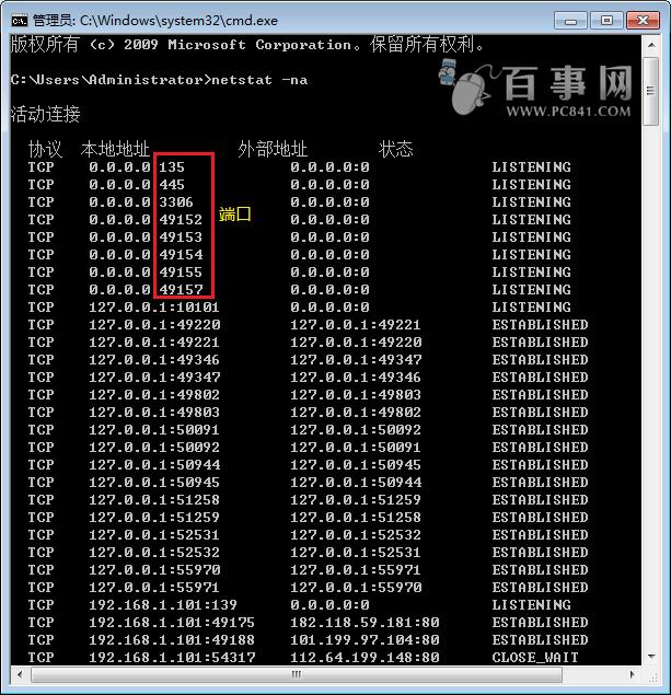 电脑端口号怎么查看 用命令查看电脑端口方法