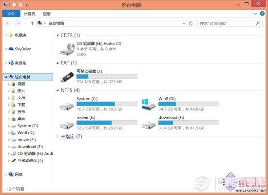 U盘与Win8.1设备和驱动器如何分开显示?