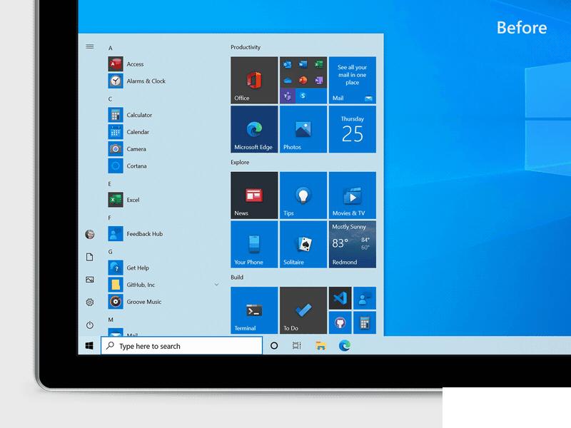 微软正式推送 Win10 2020 年 10 月更新:全新开始菜单