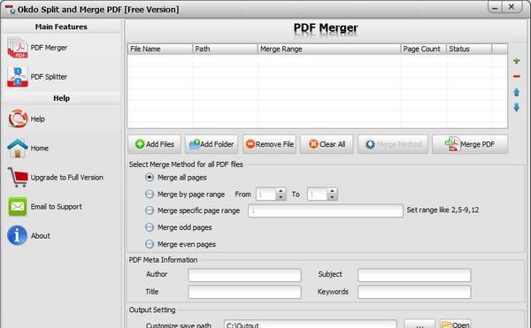 Okdo Split and Merge PDF(PDF拆分合并工具)截图