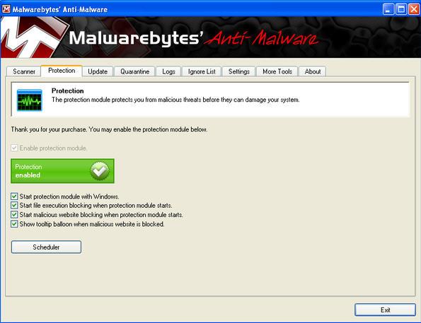 恶意程序清除工具(Malwarebytes Anti-Malware)截图