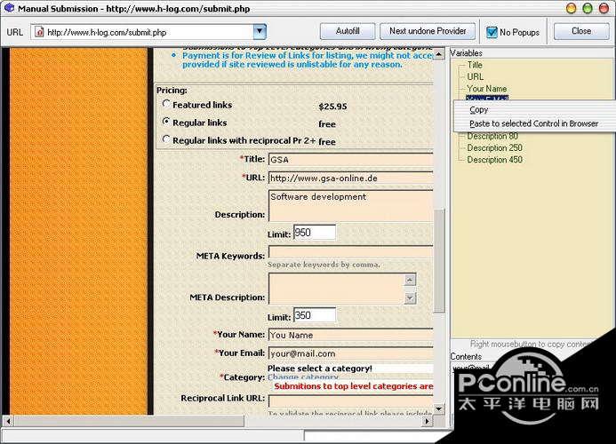 GSA Auto Website截图