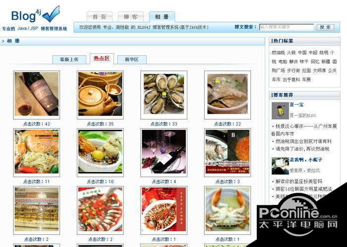 BLOG4J 高性能的JAVA/JSP版博客系统 2008截图
