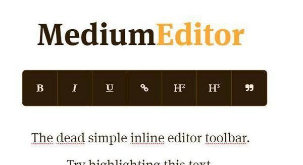 MediumEditor(内联编辑器工具栏)