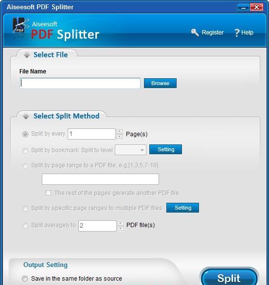Aiseesoft PDF Splitter(PDF分割工具)截图