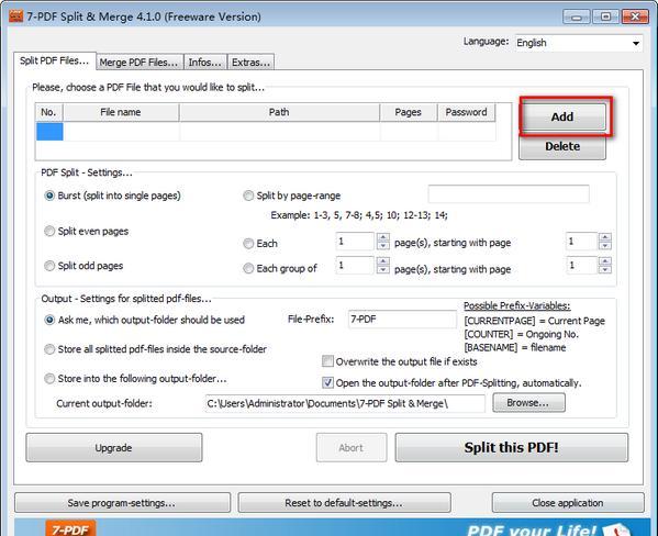 7-PDF Split & Merge(PDF分割合并工具)