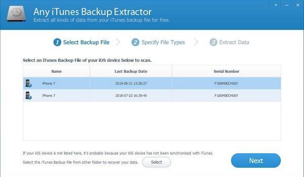 Any iTunes Backup Extractor(iTunes备份提取器)截图