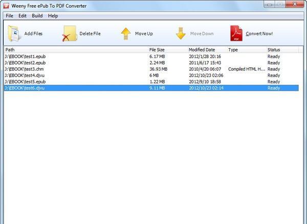 Weeny Free Epub to PDF Converter(PDF转换器)