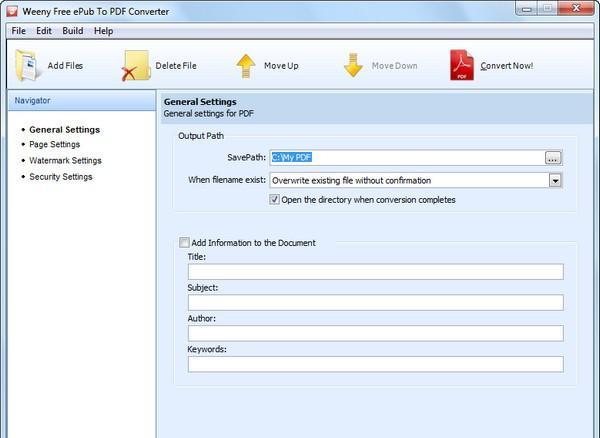 Weeny Free Epub to PDF Converter(PDF转换器)