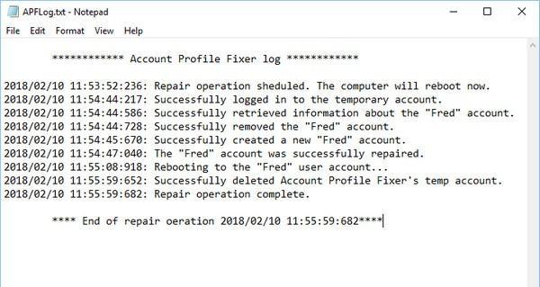 Account Profile Fixer(帐户设定档修复工具)截图