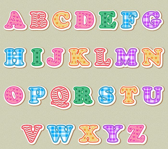 彩色英文字母设计矢量素材 正式版 彩色英文字母设计矢量素材