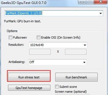Geek3d GpuTest GUI(显卡性能测试软件)截图