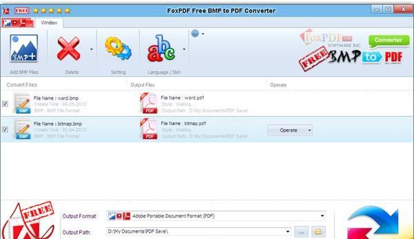 FoxPDF Free BMP to PDF Converter(BMP转PDF转换工具)