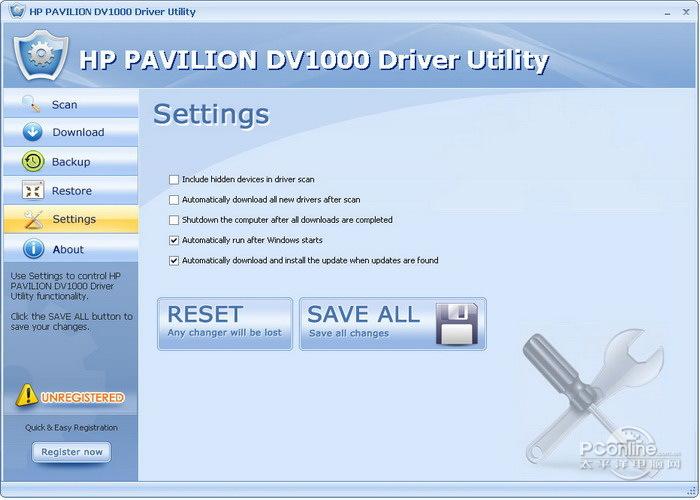 HP PAVILION DV1000 Driver Utility截图