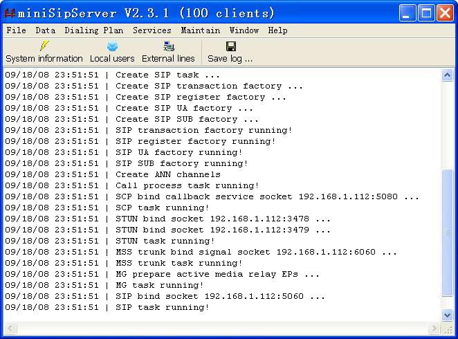 mini Sip Server Stable (100 clients) 26截图