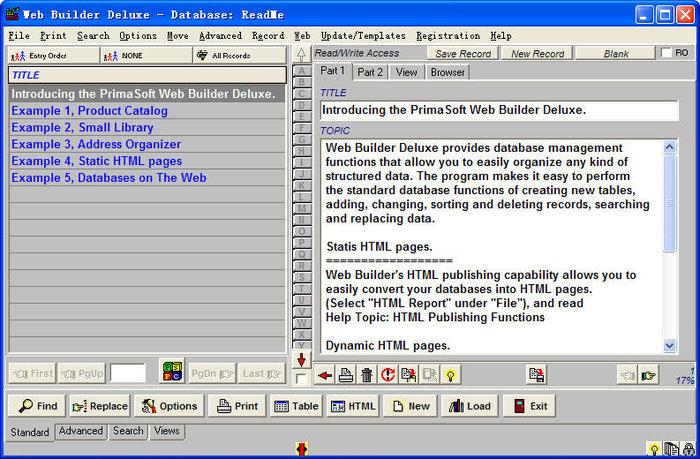 HTML编辑器(Web Builder Deluxe)截图