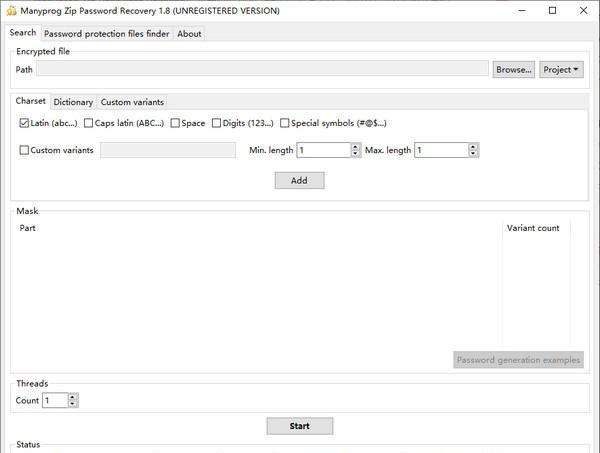Manyprog Zip Password Recovery(ZIP密码恢复工具)