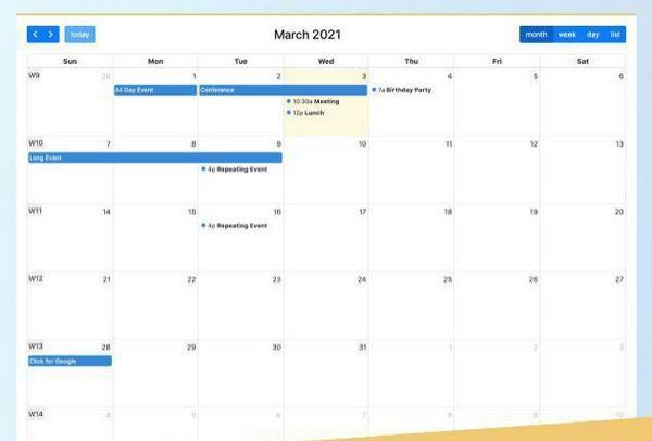 FullCalendar(拖放事件日历)