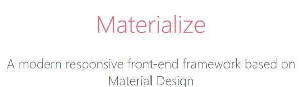 Materialize(现代响应式前端框架)