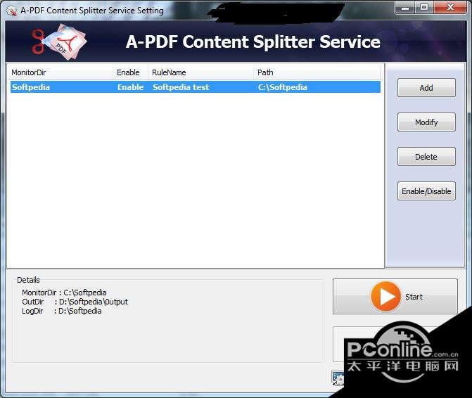 A-PDF Content Splitter Service 2.4截图