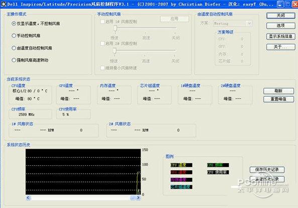 戴尔笔记本风扇控制软件截图