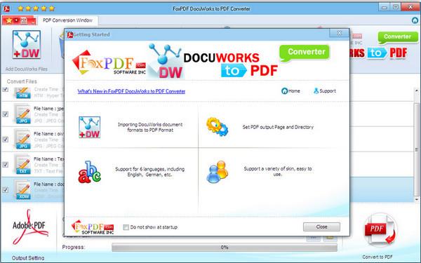 DocuWorks转换到PDF转换器截图