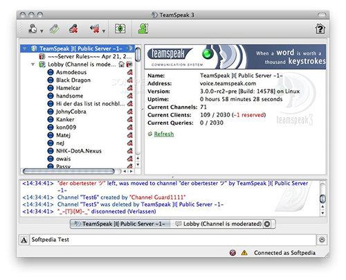 TeamSpeak Mac版截图