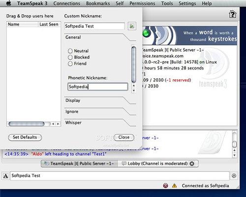 TeamSpeak Mac版截图