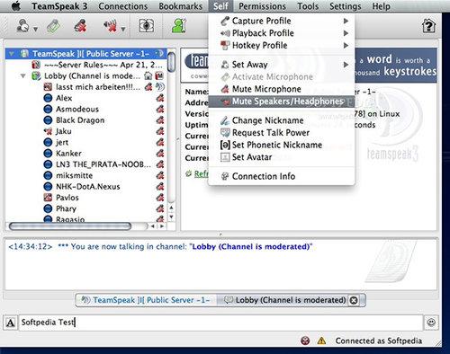 TeamSpeak Mac版截图