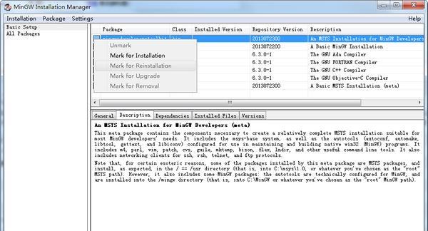 MinGW Installation(MinGW安装管理器) 0.6.2 官方版 MinGW Installation(MinGW安装管理器)